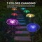 2PCS Solar Power Garden Lights LED 7Color Changing Stake Jellyfish Light Outdoor